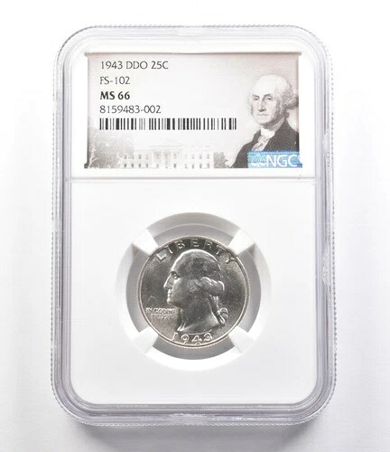 1943年 DDO ワシントン クォーター FS-102 MS66 NGC *2595｜WORLD RESOURCE【QUEEN店】