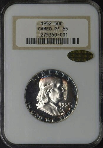 1952年 フランクリン シルバー ハーフドル NGC & ゴールド CAC PF65 カメオトーン - ?COINGIANTS?｜WORLD RESOURCE【QUEEN店】