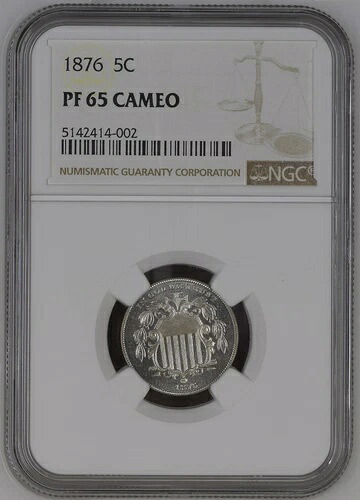 1876 NGC PR65 カメオ センテニアル 5セント プルーフシールド ニッケル|WORLD RESOURCE【QUEEN店】