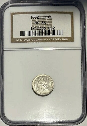 1852年 自由の女神像ハーフダイム NGC MS66!!! 過去の白と低人口 -宝石BU!!!?-|WORLD RESOURCE【QUEEN店】