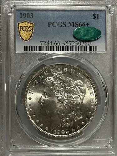 1903年 モルガン銀貨 $1 PCGS MS66+ CAC 美品 希少グレードコイン!BOX32-46|WORLD RESOURCE【QUEEN店】