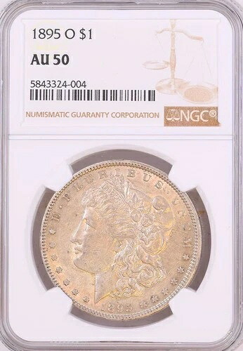 1895-O O モルガン・ダラー S$1 NGC AU50|WORLD RESOURCE【QUEEN店】