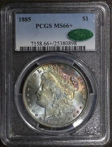 1885年 (MS66+ CAC) モルガン銀貨 $1 PCGS - レインボートーンの宝石|WORLD RESOURCE【QUEEN店】