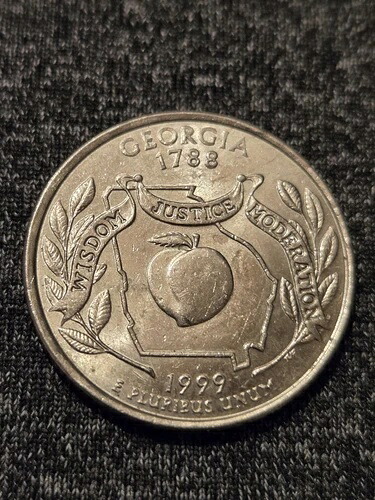 1999年 P ジョージア州クォーター ? 桃色の部分にダイチップエラー ? 流通|WORLD RESOURCE【QUEEN店】