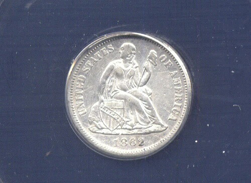 1862年 -S…EF XFエクストラファイン - 45…ANACS…座ったダイム(367-101)-|WORLD RESOURCE【QUEEN店】