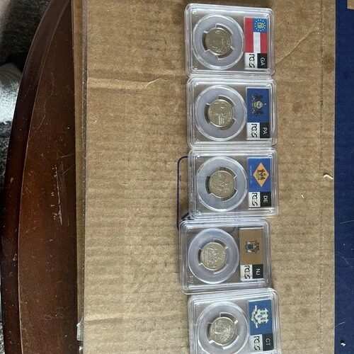 1999-2008 州政府認定プルーフクォーター PCGS Pr70DCAM DCAM クラッドプルーフセット（国旗付き）