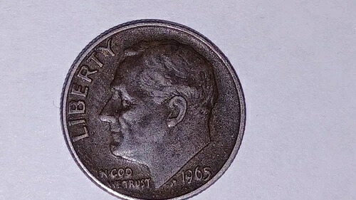 *希少* 1965年ダイム、両面のクラッド層が欠落｜WORLD RESOURCE【QUEEN店】