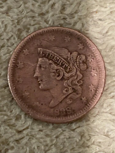 ヴァンテージ 1838年製 銅製コロネット ラージ 1セント 唯一無二|WORLD RESOURCE【QUEEN店】
