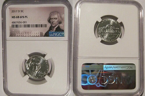 2017 D ジェファーソン ニッケル 5c NGC MS 68 6FS PL フルステップ プルーフライク|WORLD RESOURCE【QUEEN店】