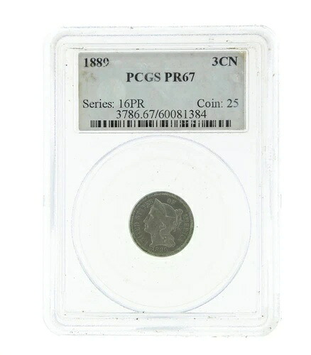 1889年 PCGS PR 67 プルーフ 3セント 3セント ニッケル|WORLD RESOURCE【QUEEN店】