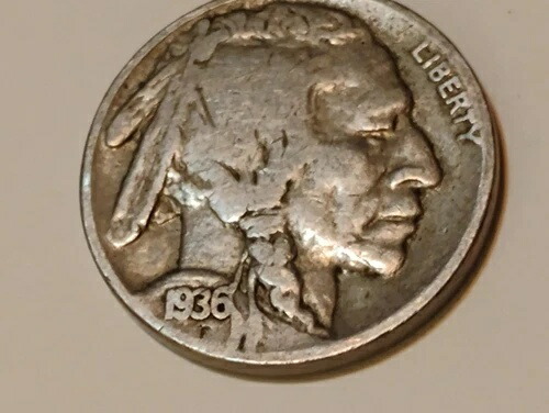 1936年 バッファロー・インディアンヘッド・ニッケル 5セント