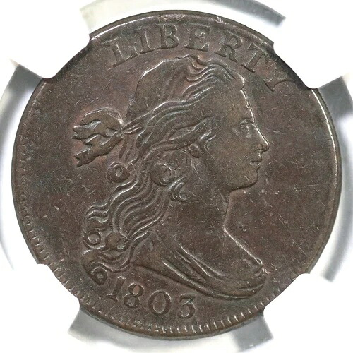 1803 S-250 R-3 NGC XF 40 Sm 日付 Sm Frac ドレープ バスト ラージ セント コイン 1c