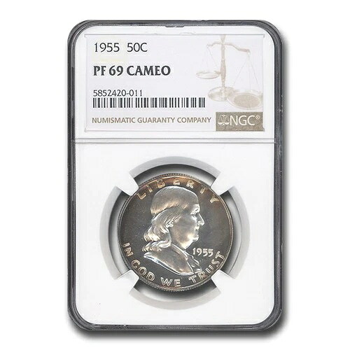 1955年フランクリンハーフダラーPF-69カメオNGC