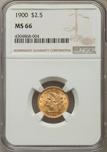 1900年 リバティ・クォーターイーグル / PCGS MS-66