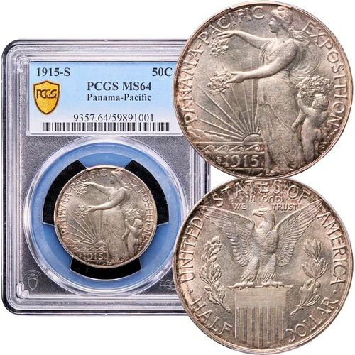 1915-S パナマ・パシフィック記念ハーフドル 50セント PCGS MS64