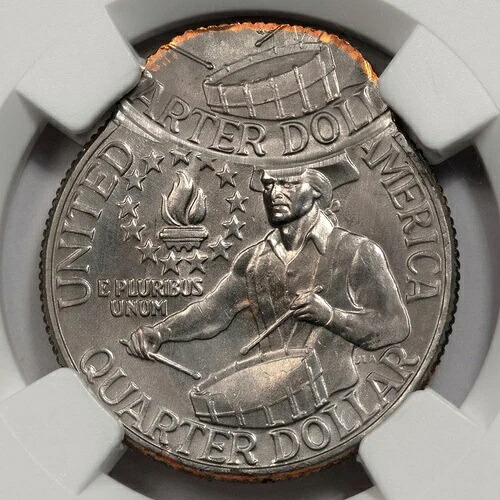 1976年 NGC MS64 ダブルストラック 2nd ストライクオフセンター バイセンテニアル クォーターエラー ワウ-