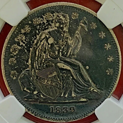 NGC-XF! 1839年 ドレーパリシート自由の女神半-