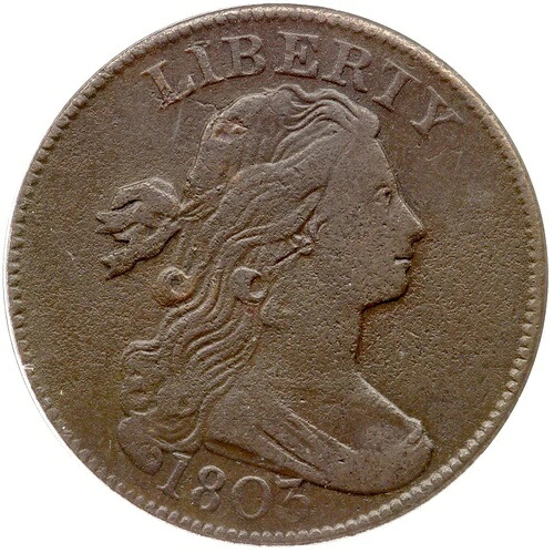 1803 S-265 R-4 ANACS VF 25 詳細ドレープバストラージセントコイン 1セント