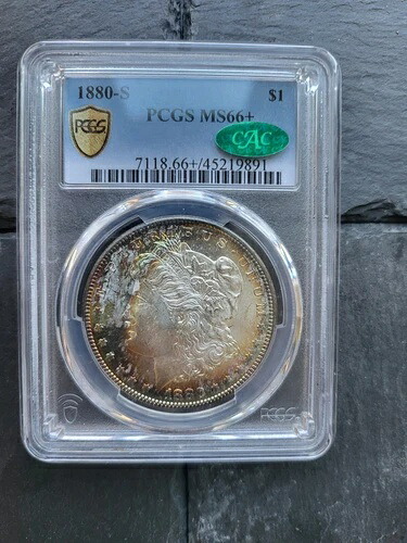 1880年 S モーガン銀貨 PCGS MS66+ (CAC) トーン