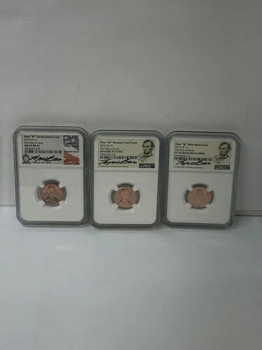 2019-W NGC リンカーン セント セット 3 初日 PF70RD-U カメオ、REV PF70RD、UNC MS69 RD PL