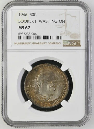 1946年 - BTW 50セント記念金貨 - NGC MS67 - 見事なオリジナルトーンのスーパージェム