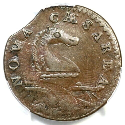 1787年 M 46-e R-1 PCGS AU 55 クリップド ニュージャージー コロニアルコイン