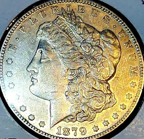 1879 S - 2nd 裏面 - モルガン銀貨、高品位詳細 - KM#: 110