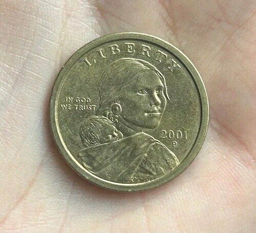 サカガウィア 1ドル金貨 2001年 P 新品同様 (2枚在庫あり)