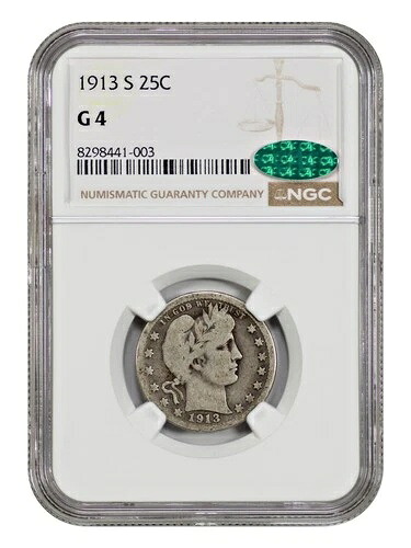 1913-S 25C NGC/CAC Good 04 - バーバークォーター - 有名なキーデート