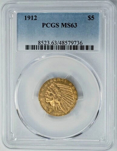 1912年 5ドル金貨 インディアン MS63 PCGS 950013-30｜WORLD RESOURCE【QUEEN店】