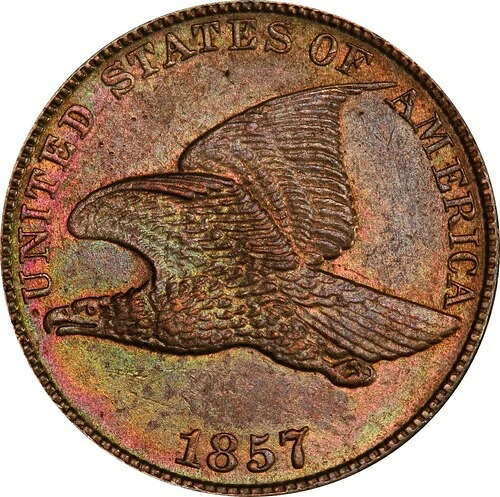 1857年 MS62 フライングイーグルセント、PCGS 42926611｜WORLD RESOURCE【QUEEN店】