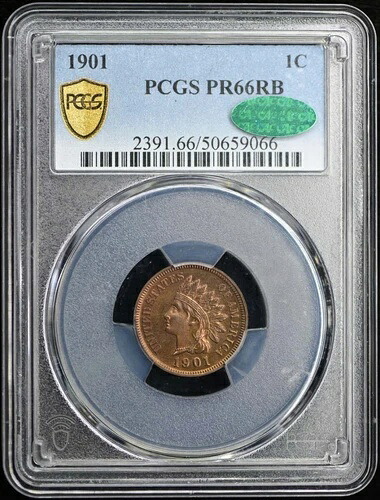 1901 1C インディアンセント - タイプ3 ブロンズ PCGS PR66RB (CAC)|WORLD RESOURCE【QUEEN店】