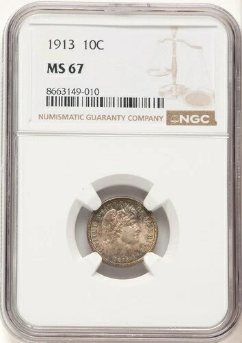 1913年 10セント バーバー ダイム NGC MS67|WORLD RESOURCE【QUEEN店】