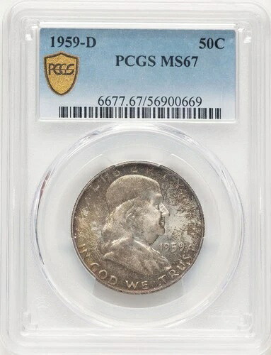 1959-D 50セントフランクリンハーフダラー PCGS MS67｜WORLD RESOURCE【QUEEN店】