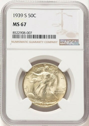 1939-S 50セント ウォーキング・リバティ・ハーフダラー NGC MS67 (776367002)|WORLD RESOURCE【QUEEN店】