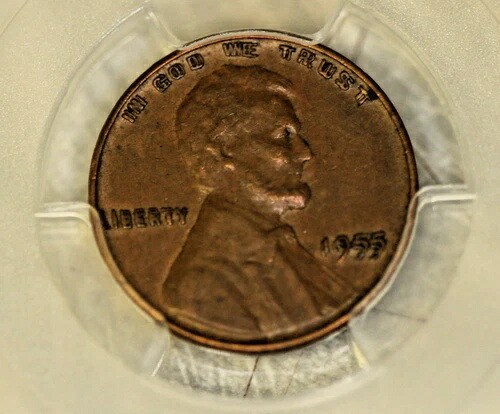 1955年 P DDO リンカーン 1C セント/ペニー PCGS XF45 ダブルダイオブバースエラー|WORLD RESOURCE【QUEEN店】