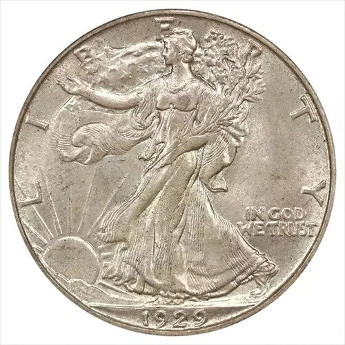 1929年 -S歩く自由の女神ハーフドル PCGS MS64-
