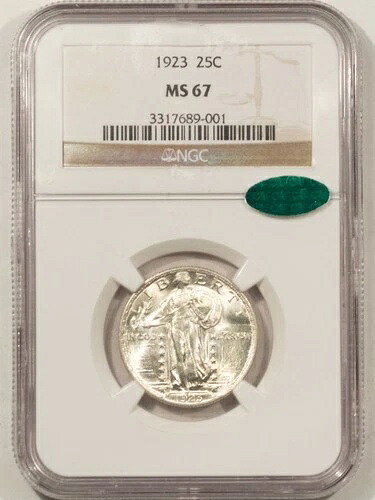 1923年 スタンドリバティクォーター-NGC MS-67 ブレージングホワイト 素晴らしい！ CAC承認済み!-