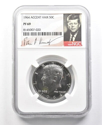 1964年 ケネディ ハーフダラー アクセントヘア PF69 NGC *2978