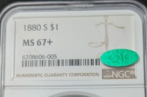1880-S NGC MS67+ CAC モルガン・ダラー ~ 67 PLUS CAC