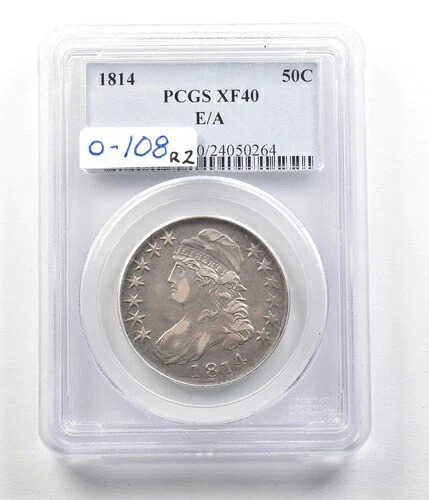 1814年 キャップドバスト ハーフダラー E/A XF40 PCGS *4992