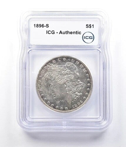 1896-S モルガン銀貨 本物 ICG *2893
