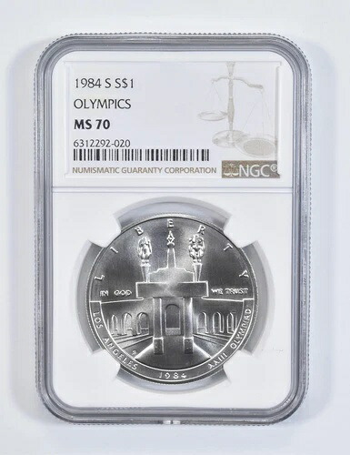 1984-S オリンピック LA 記念銀貨 NGC MS70