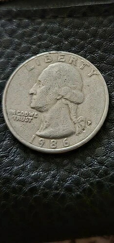 1986 P Mark 25c Error in Cod We Trust クォーター ダブルストラックレア-