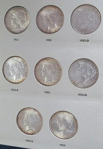 1921年から1934年 コンプリートピースドルセット - 24コイン - 1921年と1928年Pを含む-