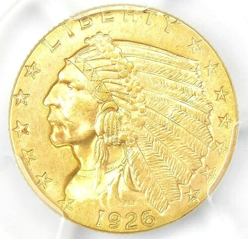 1926年 インディアンゴールド クォーター イーグル $2.50 コイン認定 PCGS MS65 - $2,150 バリュー!- 342,540円