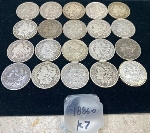 1886 O $1 モルガン シルバー ドル フルロール (合計 20 枚) ベターデート ナイスグループ