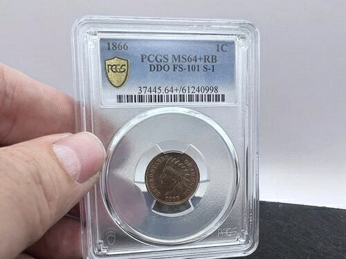 1866年 インディアンヘッド 1C PCGS MS64+RB DDO FS-101 S-1