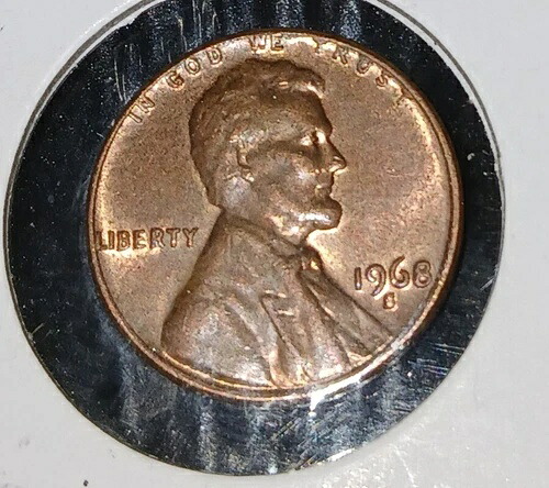 1968年 S リンカーン セント ペニー 縁にLの文字 良好な状態