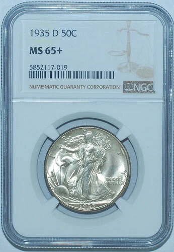 1935年 D NGC MS65+ ウォーキング・リバティ・ハーフダラー